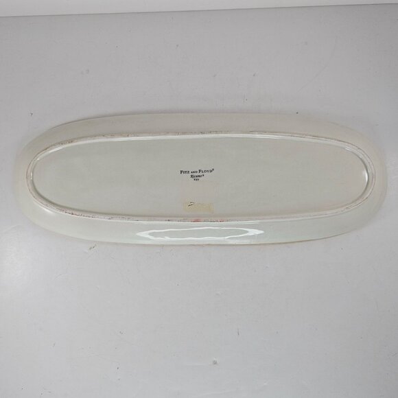 Fitz & Floyd Ricamo Oval Bread Tray Give Us This Day Our Daily Bread Ceramic - Picture 5 of 8